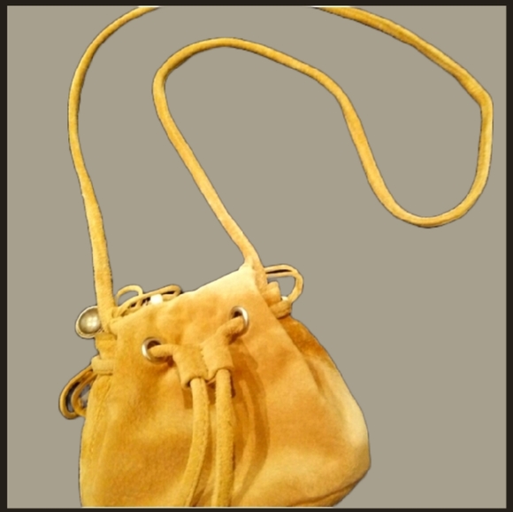 DKNY Suede Mini Shoulder Purse with Fringe & Beads - Picture 5 of 6